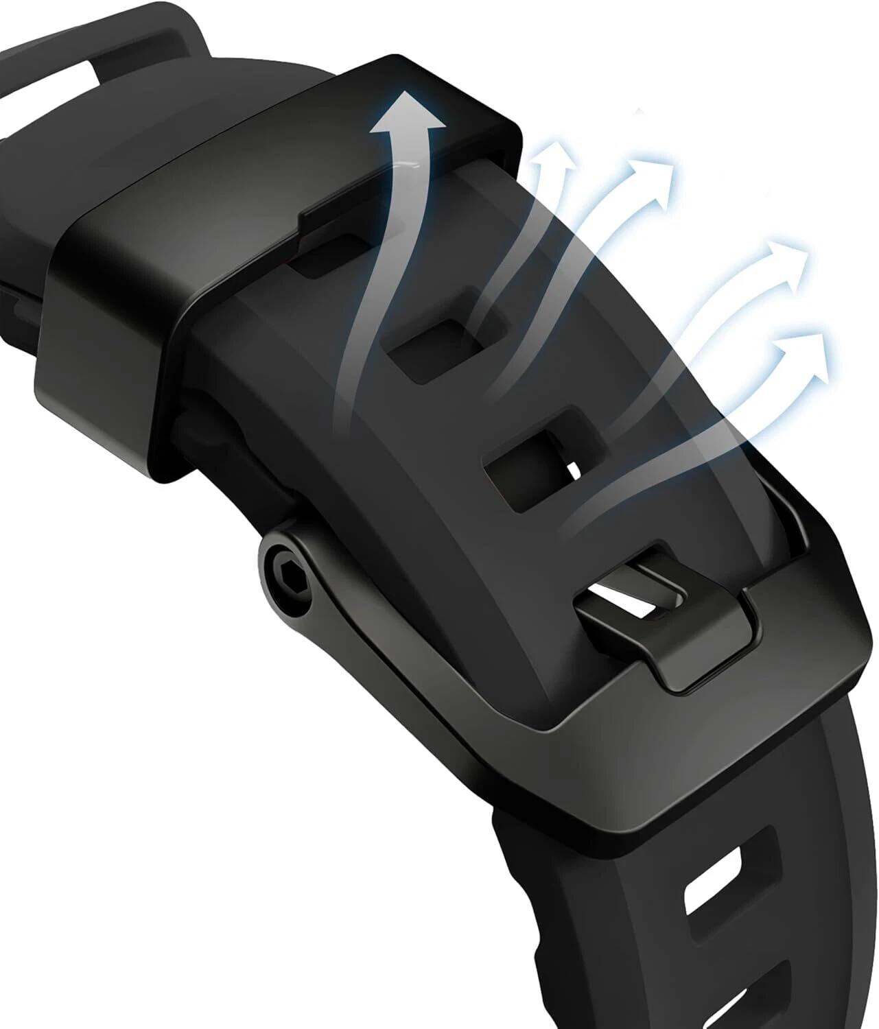 Alt View 1. Dteck - Sport Band for Apple Watch Ultra 49mm/Series 11 10 9 8 7 6 5 4 SE 44/45/46mm, Durable Silicone Strap with Metal Hardware - Green-Titanium Buckle.