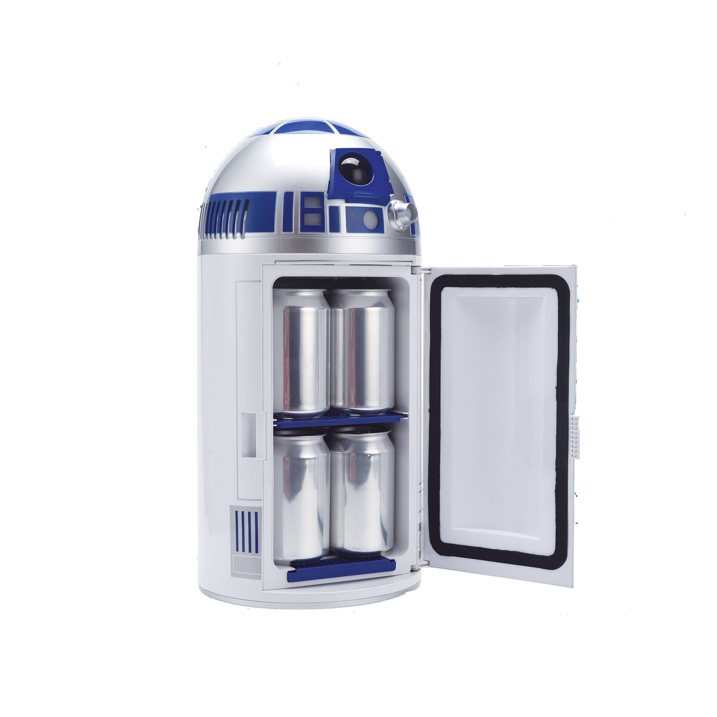 Angle. Star Wars - Ukonic Star Wars R2-D2 Mini Fridge 18" 4.5 Liter Portable Refrigerator - White.