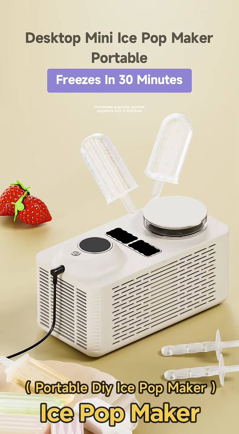 Desktop Mini Ice Pop Maker  
Portable  
Freezes In 30 Minutes  
Homemade popsicles anytime anywhere with 0 additions  
(Portable Diy Ice Pop Maker)  
Ice Pop Maker
