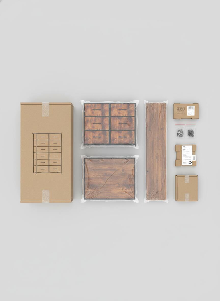 Alt View 1. AOITUN - Drawer Fabric Dresser for Bedroom, Chest of Drawer Organizer Storage Cabinet for Closet, Entryway, Rust Brown - Steel.