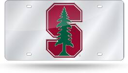 Rico Industries - Stanford Cardinal Mirrored Laser Cut License Plate Laser Tag - Multi