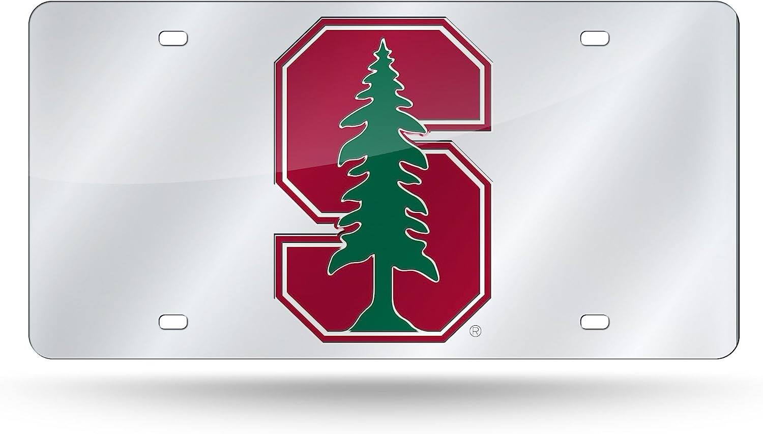 Front. Rico Industries - Stanford Cardinal Mirrored Laser Cut License Plate Laser Tag - Multi.