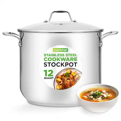 nutrichef STAINLESS STEEL COOKWARE STOCKPOT 12 QUART