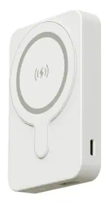 Chargeworx - 5000 mAh MagSafe Power Bank with Credit Card Holder - White