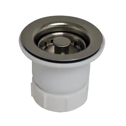 Front. Whitehaus - 2" Basket strainer - Silver.