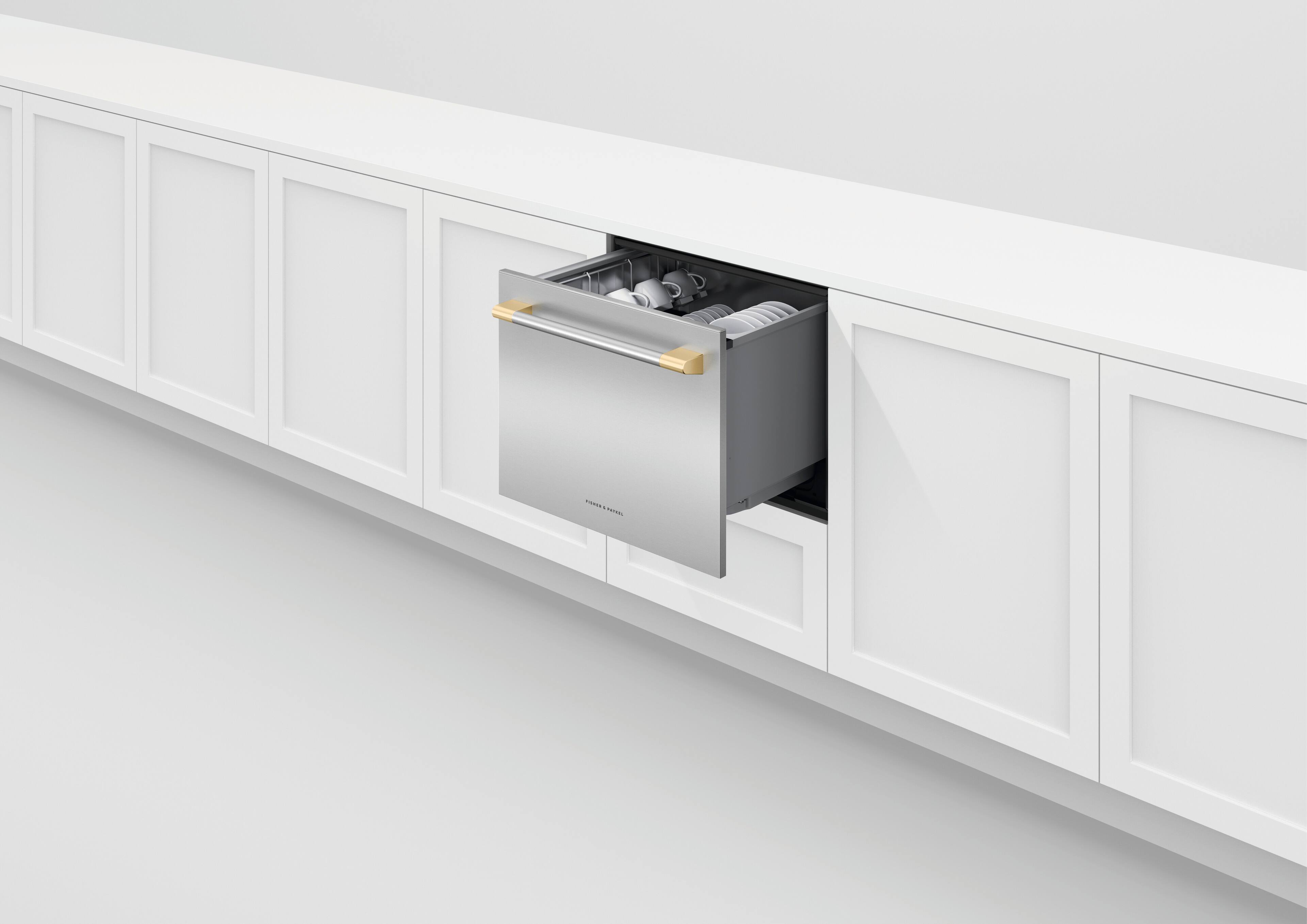 Alt View 14. Fisher & Paykel - Pro Round Flush 24 in Handle Kit for Dishwasher - Brass.