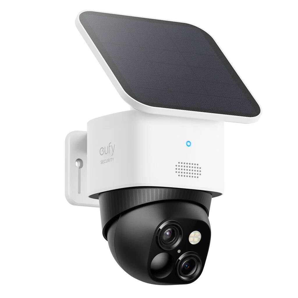 eufy - Refurbished Excellent - SoloCam S3 Pan Tilt Outdoor Camera Solar Wireless Security Camera 360°PTZ 3K Dual-Cam Night Vision - No Monthly Fees