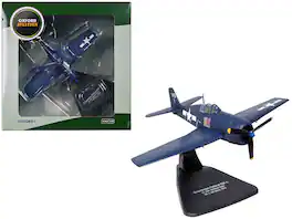Oxford Diecast - Grumman Hellcat F6F-5 Fighter Aircraft "Lt. Cdr. Willard E. Eder VS-1 1945" United States Navy 1/72 "Oxford Aviation" - Blue
