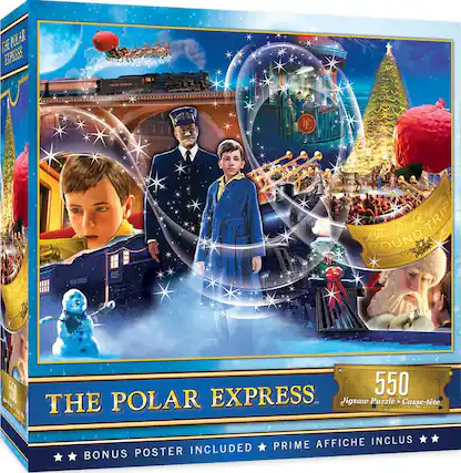 Sure, here is the corrected and grouped text from the image:
---
**THE POLAR EXPRESS**
**550**
Jigsaw Puzzle • Casse-tête
**BONUS POSTER INCLUDED**
**PRIME AFFICHE INCLUS**
---
**THE POLAR EXPRESS**
**550**
**BONUS POSTER INCLUDED**
**PRIME AFFICHE INCLUS**
---
**THE POLAR EXPRESS**
**550**
**Jigsaw Puzzle • Casse-tête**
**BONUS POSTER INCLUDED**
**PRIME AFFICHE INCLUS**
---
**THE POLAR EXPRESS**
**550**
**Jigsaw Puzzle • Casse-tête**
**BONUS POSTER INCLUDED**
**PRIME AFFICHE INCLUS**
---
**THE POLAR EXPRESS**
**550**
**Jigsaw Puzzle • Casse-tête**
**BONUS POSTER INCLUDED**
**PRIME AFFICHE INCLUS**
---
**THE POLAR EXPRESS**
**550**
**Jigsaw Puzzle • Casse-tête**
**BONUS POSTER INCLUDED**
**PRIME AFFICHE INCLUS**
---
**THE POLAR EXPRESS**
**550**
**Jigsaw Puzzle • Casse