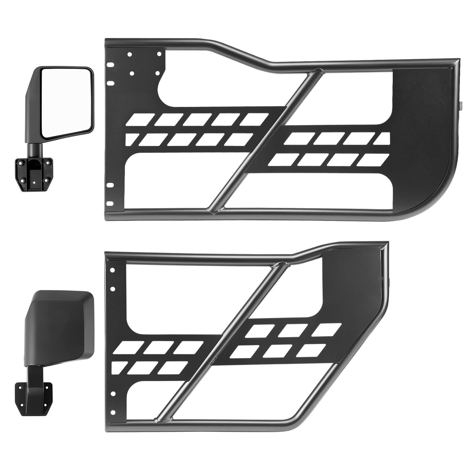 Alt View 5. VEVOR - Jeep Tube Doors, 4-Door, Compatible with 2007-2018 Jeep Wrangler JK JKU Unlimited, Steel Off Road Front & Rear Tubular - Black.