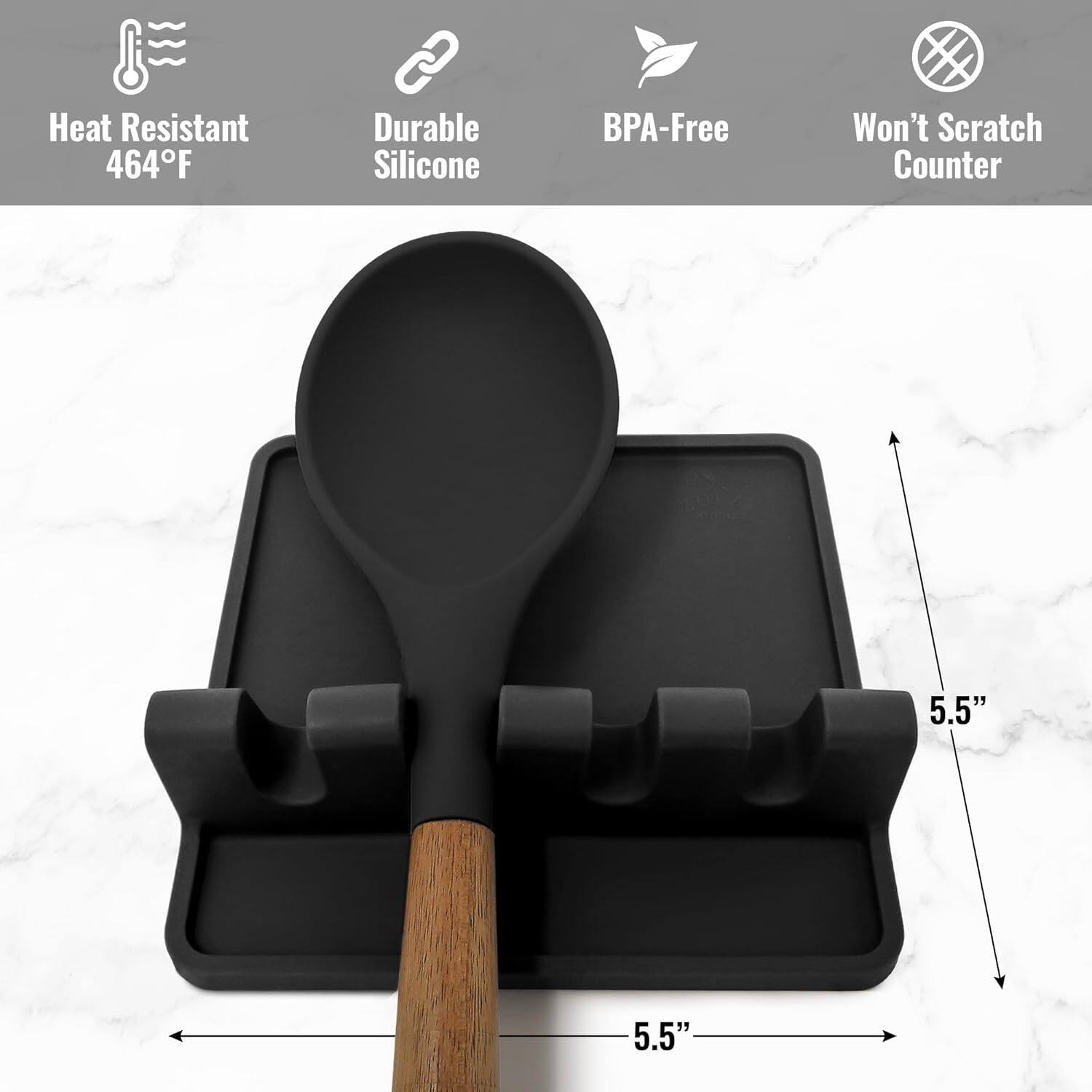 Heat Resistant 464°F Durable Silicone BPA-Free Won't Scratch Counter 5.5" x 5.5"