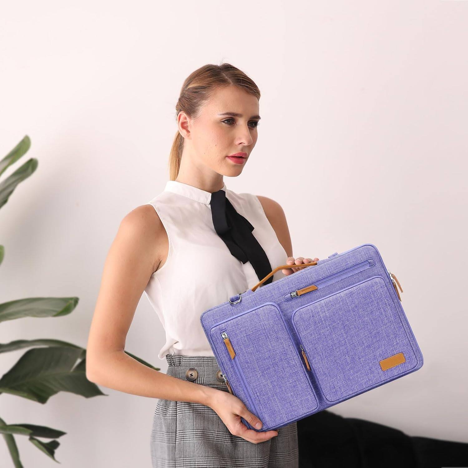 Angle. mosiso - 360 Protective Laptop Shoulder Bag 13-13.3 inch for MacBook Pro 14 HP Dell Lenovo Asus Notebook - Purple.