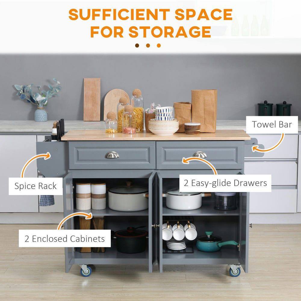 SUFFICIENT SPACE FOR STORAGE

- Towel Bar
- Spice Rack
- 2 Easy-glide Drawers
- 2 Enclosed Cabinets