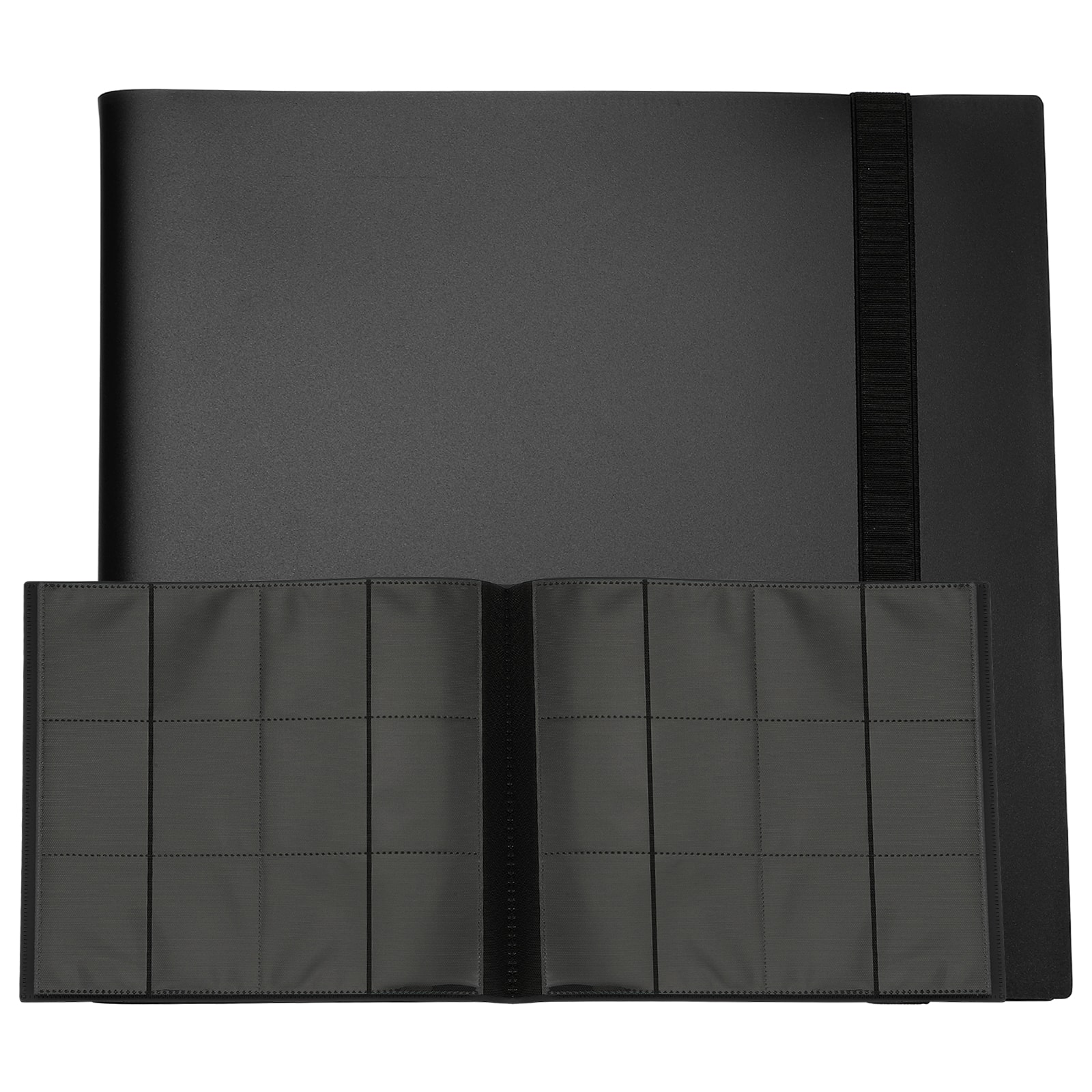 Unique Bargains - 12 Pocket Trading Card Binder, PU Cover 480 Side Loading Card Album Folder for TCG Game Sports Cards - Black