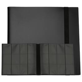Unique Bargains - 12 Pocket Trading Card Binder, PU Cover 480 Side Loading Card Album Folder for TCG Game Sports Cards - Black