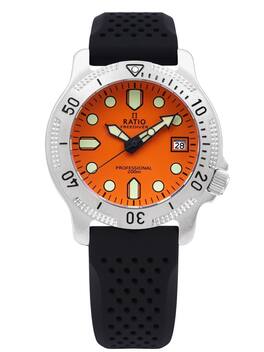 RATIO - FreeDiver Professional Sapphire Dial Quartz RTF025 200M Men's Watch - Orange