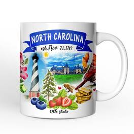 OrnamentallyYou - Artistic North Carolina State Themes and Landmarks Mug - White