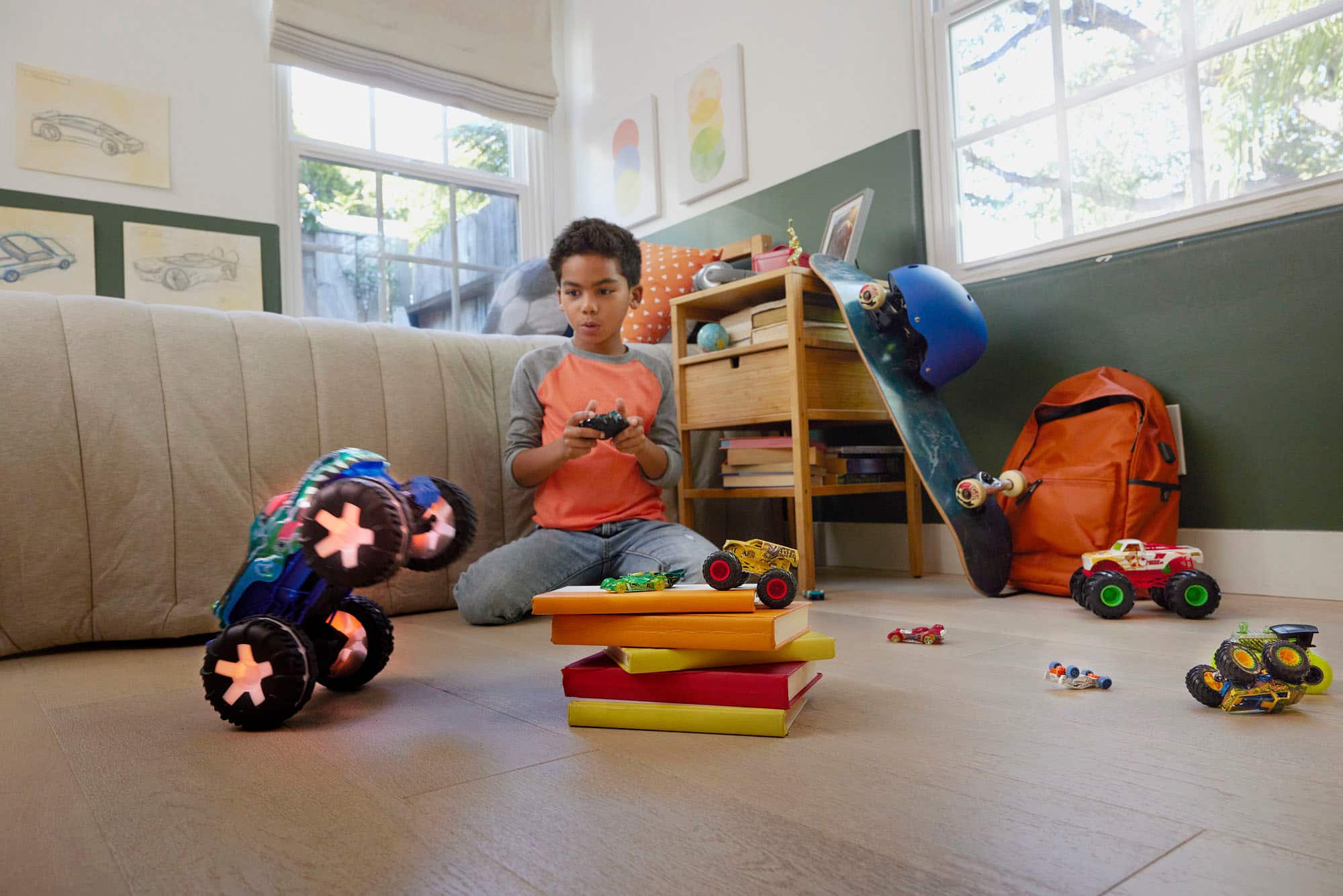 Alt View 18. Hot Wheels - Monster Trucks 1:15 Mega Wrex R/C - Blue.