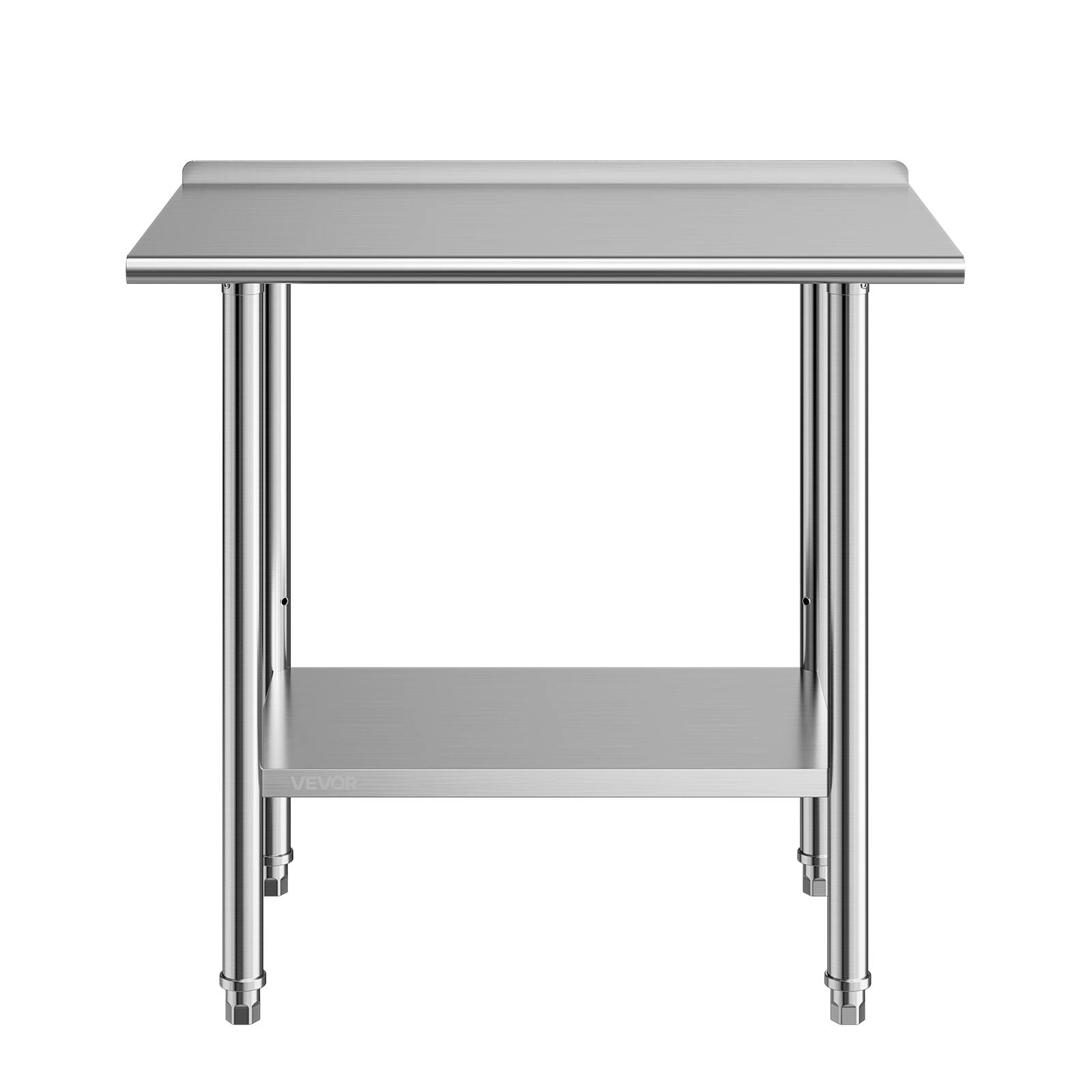 Alt View 5. VEVOR - Stainless Steel Work Table, 24x36 Inch Food Prep Table with Backsplash, Commercial Kitchen Workstation - Silver.