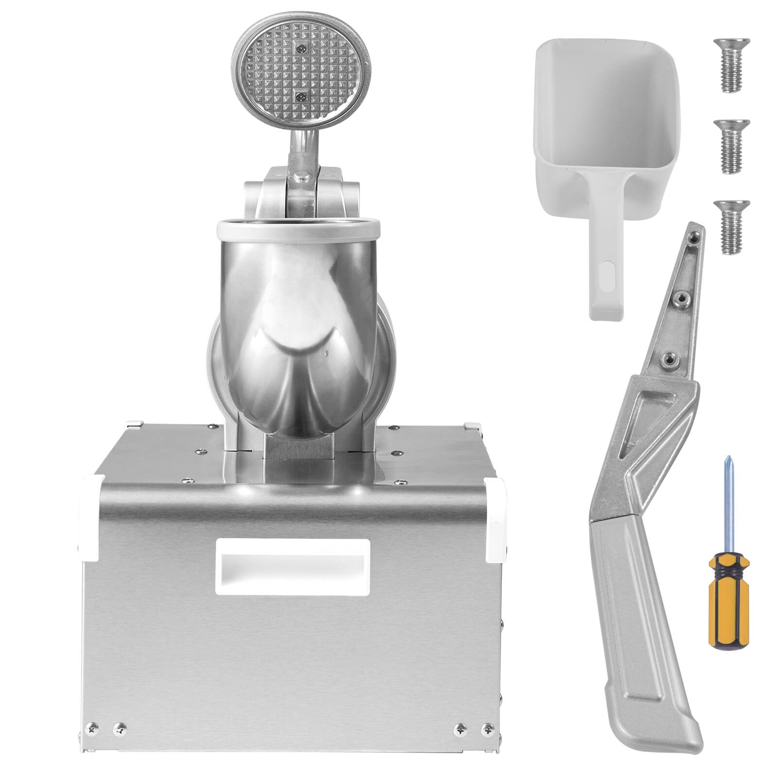 Alt View 5. VEVOR - Ice Crushers Machine, 661lbs Per Hour Electric Snow Cone Maker with 4 Blades, Stainless Steel Shaved Ice Machine - Silver.