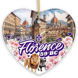 OrnamentallyYou - Illustrated Scenery of Florence City Ceramic Ornament Italy Travel Souvenir and Christmas Gift V2 - Multi-colored