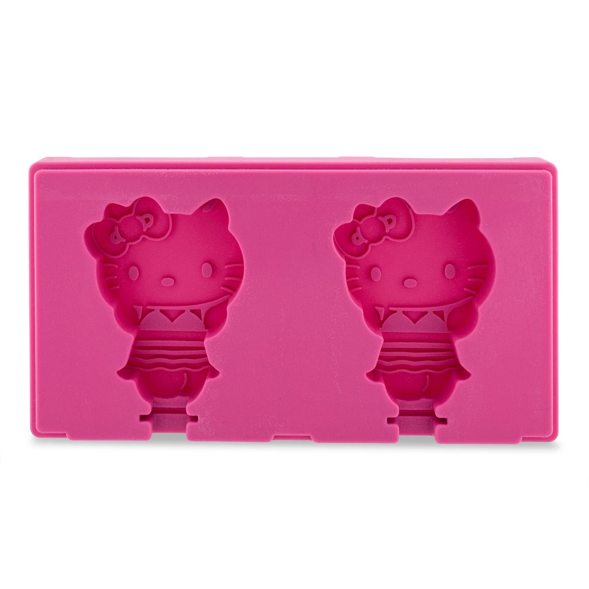 Alt View 10. Silver Buffalo - Sanrio Hello Kitty Silicone Popsicle Mold Shapes With Plastic Sticks - Pink.