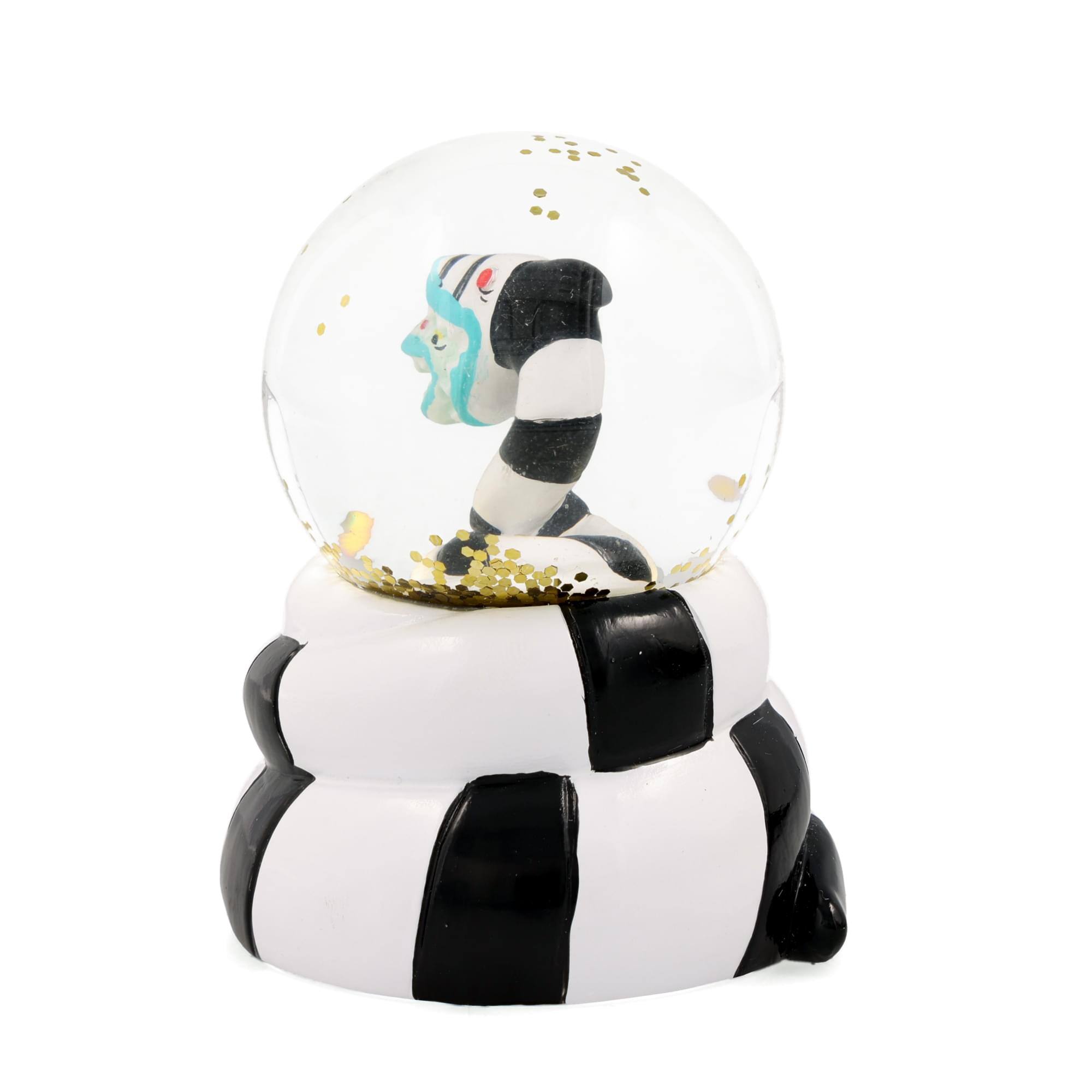 Alt View 2. Silver Buffalo - Beetlejuice Sandworm Mini Light-Up Snow Globe | 3 Inches Tall - Black.