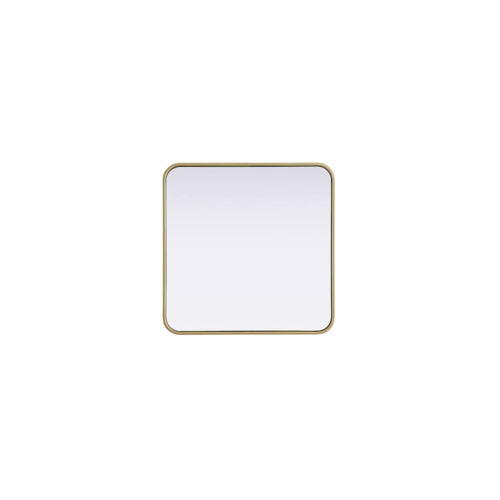 Alt View 4. Elegant Decor - Contour Metal Square Mirror 24x24 in Brass - Brass.