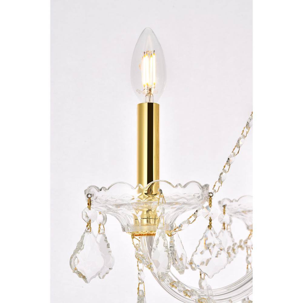 Alt View 1. Elegant Lighting - Verona 6 light Gold Chandelier Clear Royal Cut Crystal - Gold.