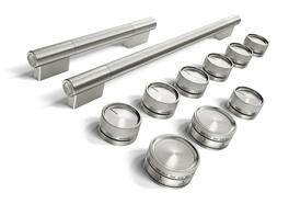 KitchenAid - Handle and Knob Hardware Accessory Kit for 48" Commercial-Style Gas Range - Monochromatic Stainless Steel