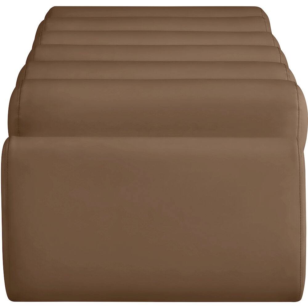 Alt View 3. Meridian Furniture - Rumble Brown Vegan Leather Bench - Brown.