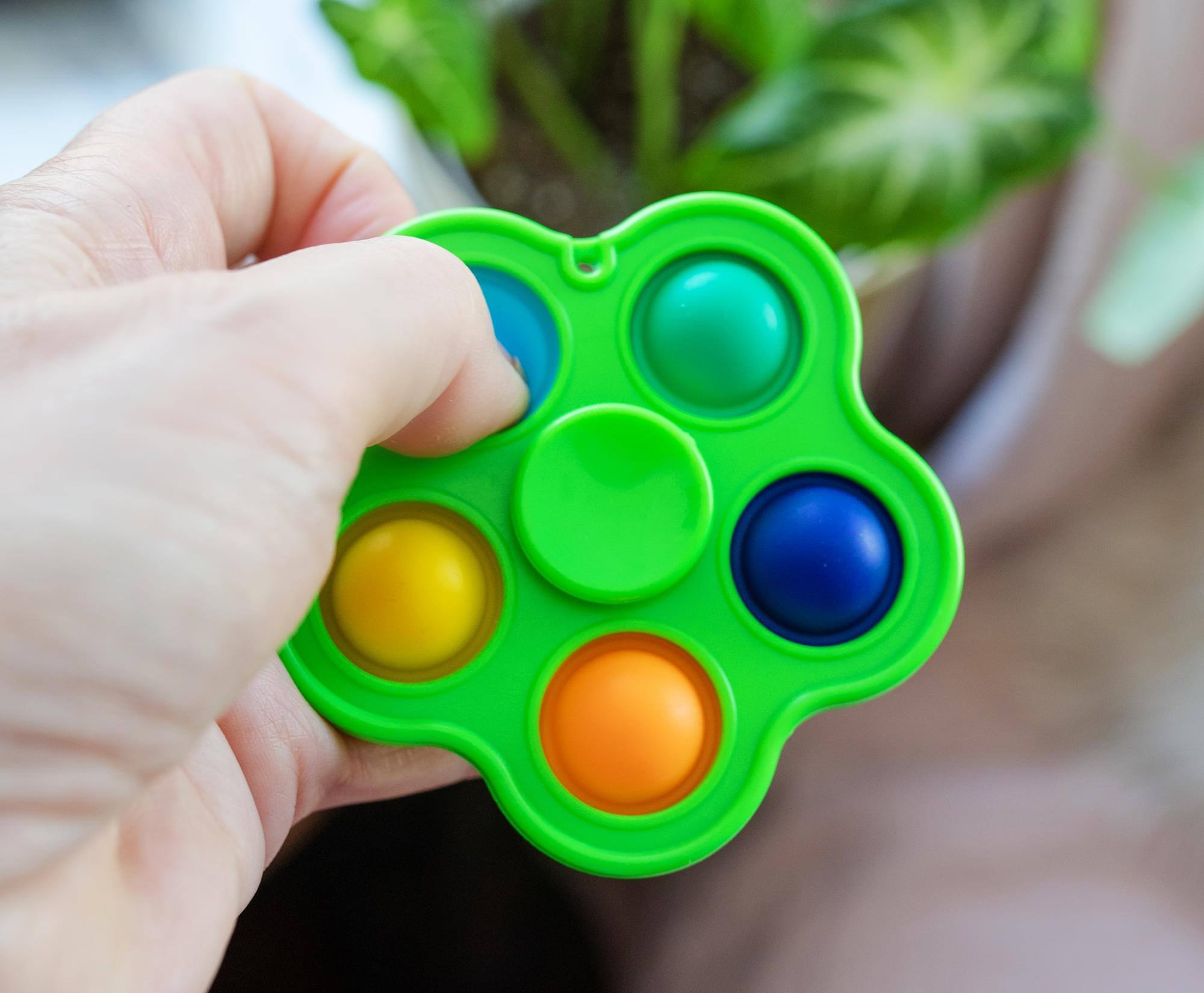 Alt View 3. Toynk - Pop Fidget Toy Spinner Green 5-Button Bubble Popping Game - Green.
