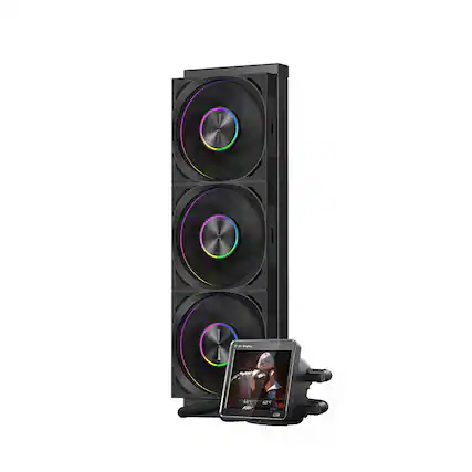 Front. PCCOOLER - FAN-DT36BD CPU Cooler AIO Liuquid Cooler - black.