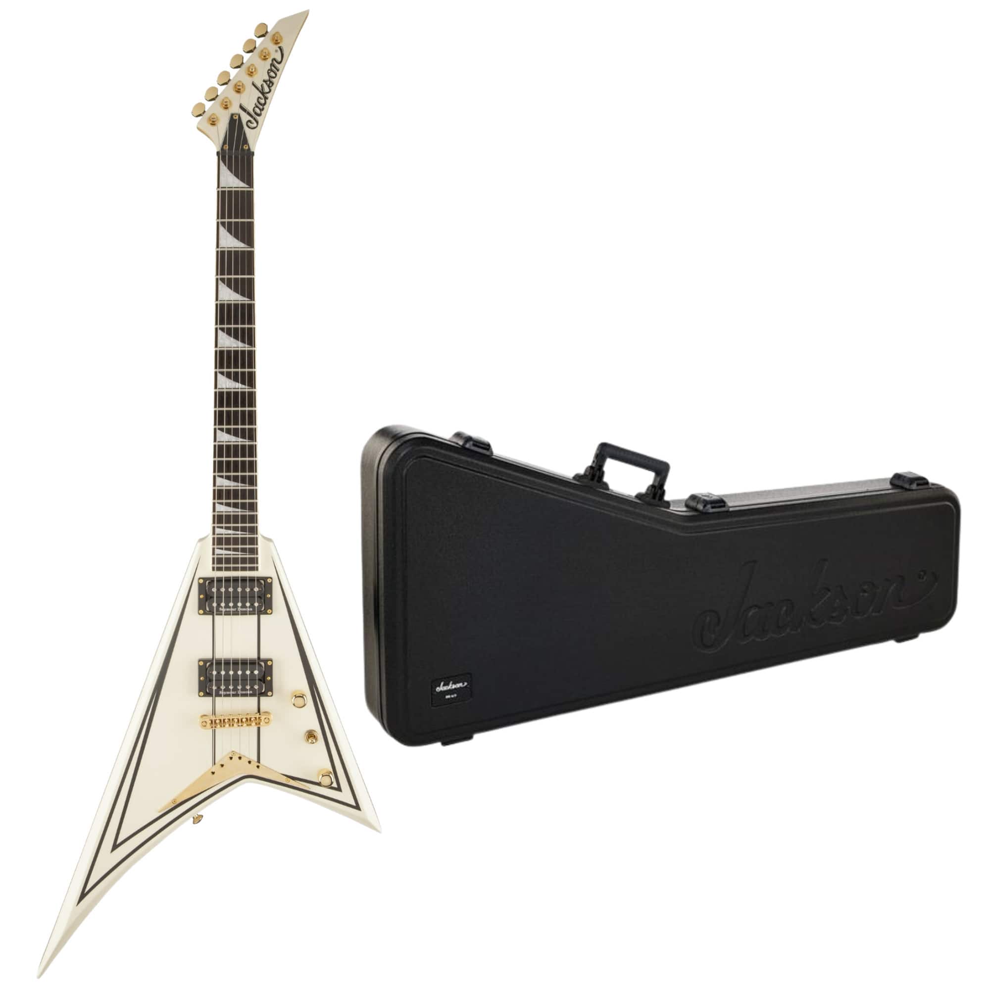 Jackson - Pro Series Rhoads Guitar (Ivory with Black Pinstripes) with Case