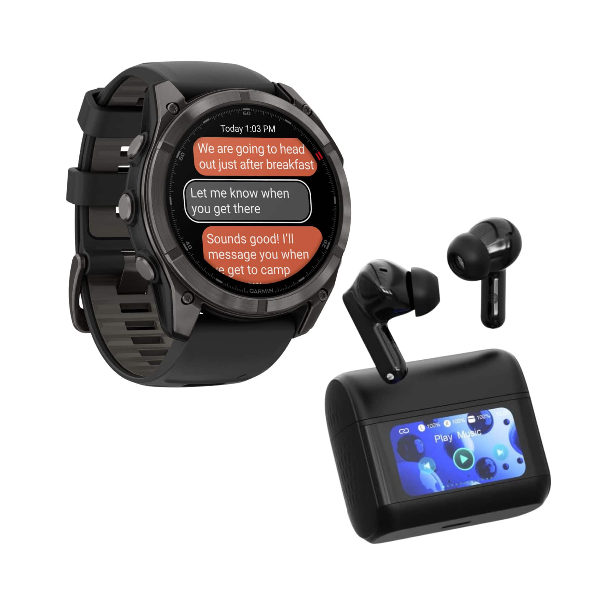 Garmin - fenix 8 Pro Sapphire 51mm Smartwatch (Carbon Gray) with Earbuds Bundle - Carbon Gray - (2026)