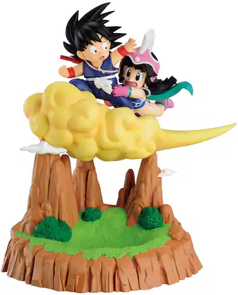 Front. Bandai - Son Goku & Chichi - Fantastic Adventure 2 - Dragon Ball - 5.9" Ichibansho Figure.