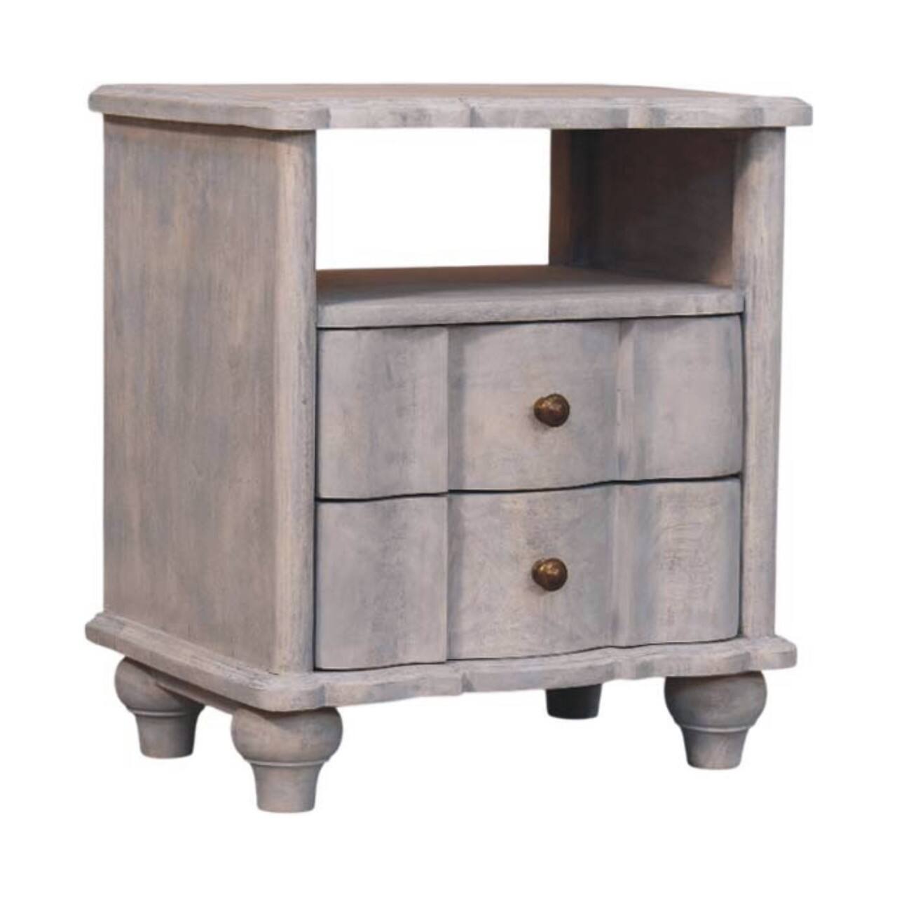 Angle. Artisan Furniture - Artisan Furniture Solid Wood Lucia Bedside - Grey.