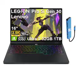 Lenovo - Legion Pro 5i 16" 2.5K 165Hz Gaming Laptop - Intel Core Ultra7 255HX with NVIDIA GeForce RTX 5060 - 32GB RAM - 1TB SSD - Eclipse Black