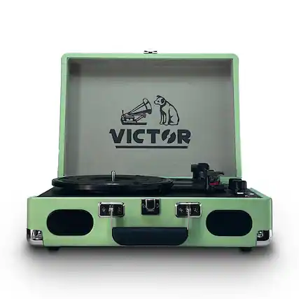 Front. Victor Audio - Victor Metro Plus Portable Dual Bluetooth® Suitcase Turntable - Mint.