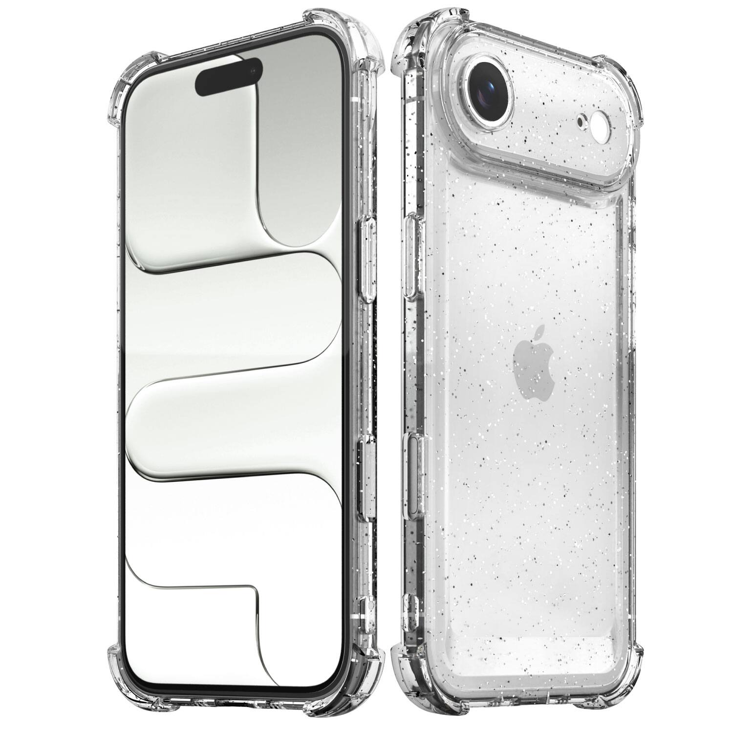 Vena - For Apple iPhone 17 Air Case Glitter, Bump Resistant Glitter Back Cover, Drop Protection Slim Phone Case - Clear