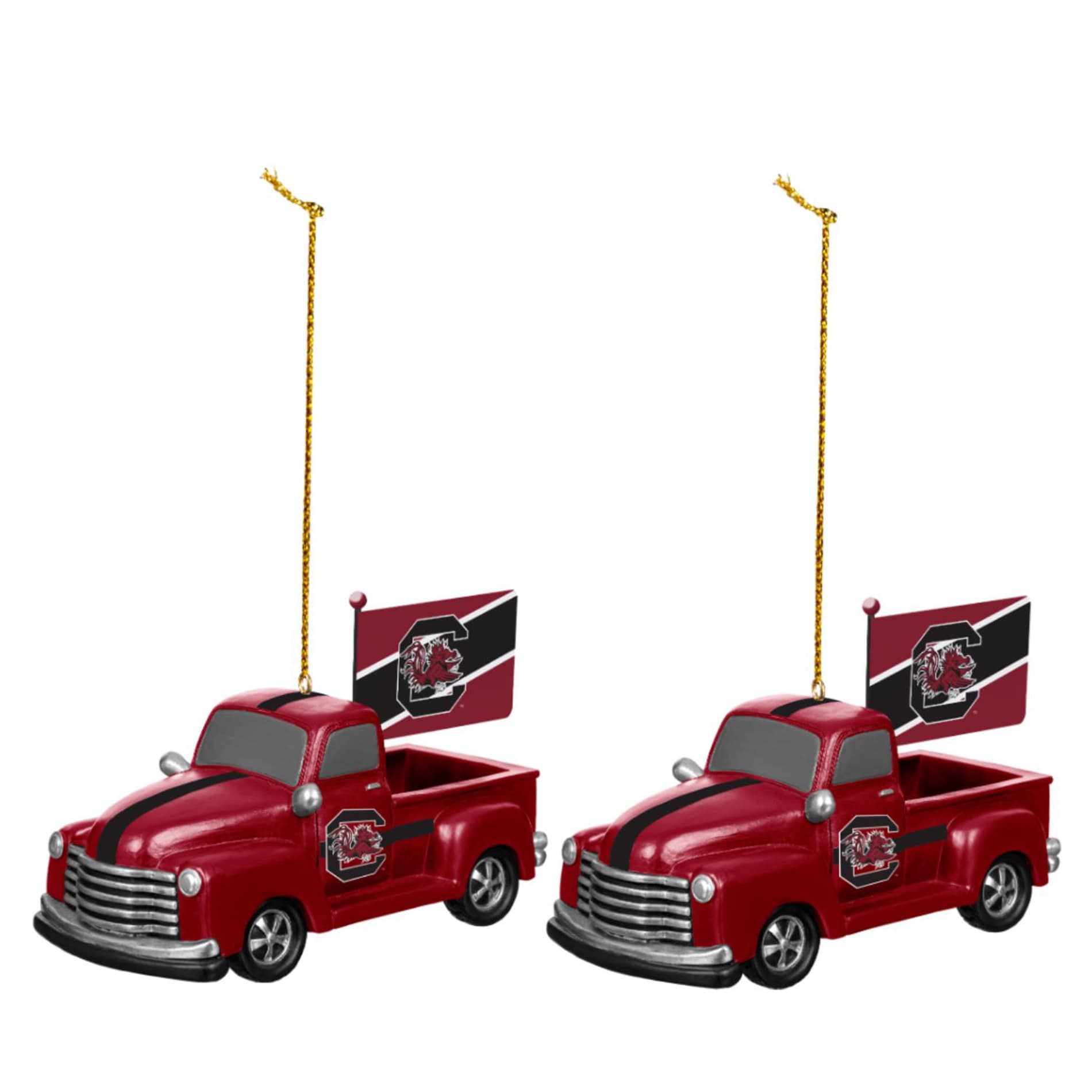 Alt View 1. Evergreen Enterprises - South Carolina Gamecocks 3" Rally Truck Two-Piece Ornament Set - Multicolor.