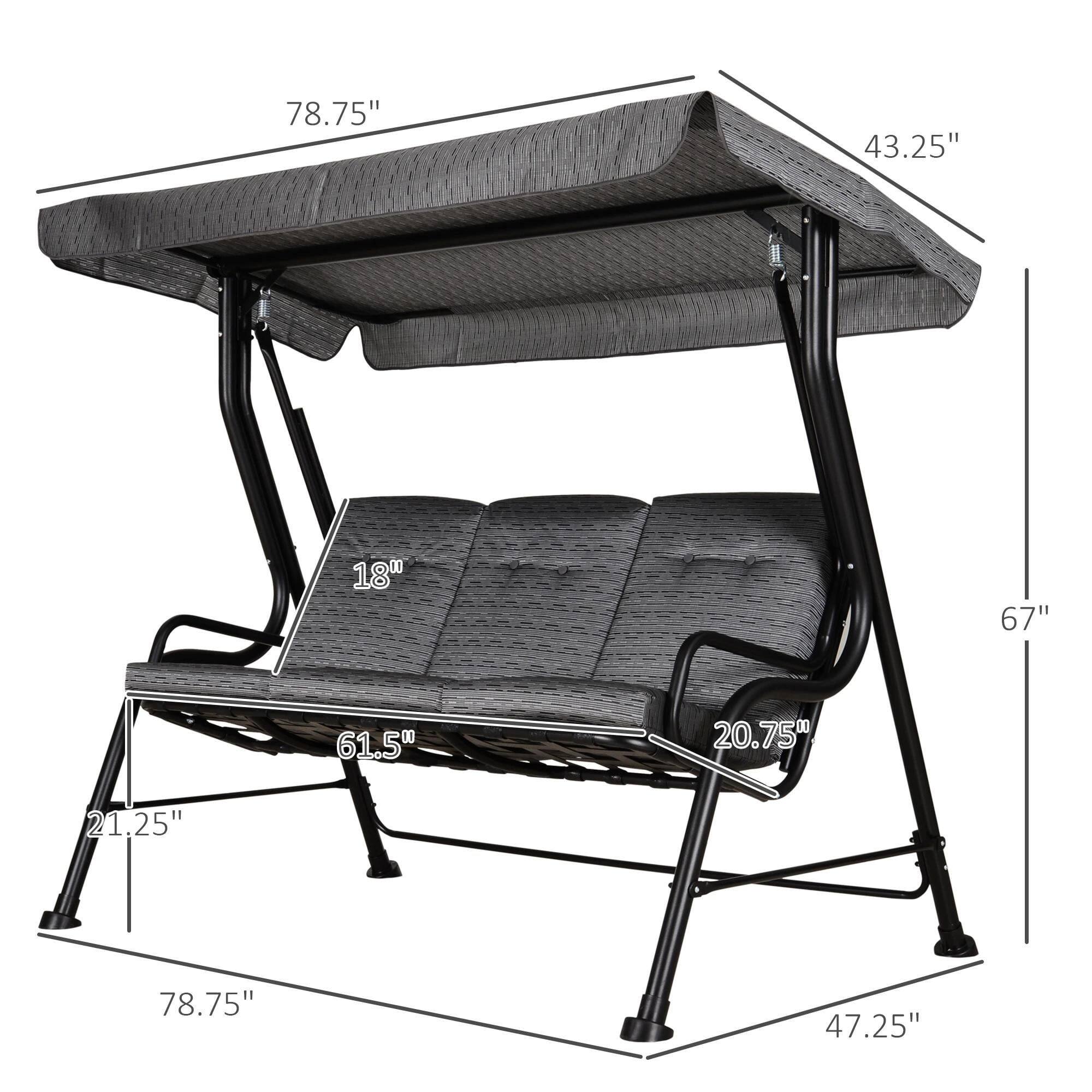 The corrected and grouped dimensions from the image are:

- Length: 78.75"
- Width: 43.25"
- Height: 67"
- Seat Height: 18"
- Seat Depth: 21.25"
- Armrest Height: 20.75"
- Back Height: 61.5"
- Overall Height: 47.25"
- Overall Width: 78.75"
- Overall Depth: 21.25"