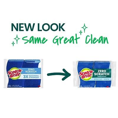 NEW LOOK  
Same Great Clean  

Scotch-Brite ZERO SCRATCH  
3X QUICKER & 3X STRONGER  

Scotch-Brite ZERO SCRATCH  
EFFECTIVE & GENTLE
