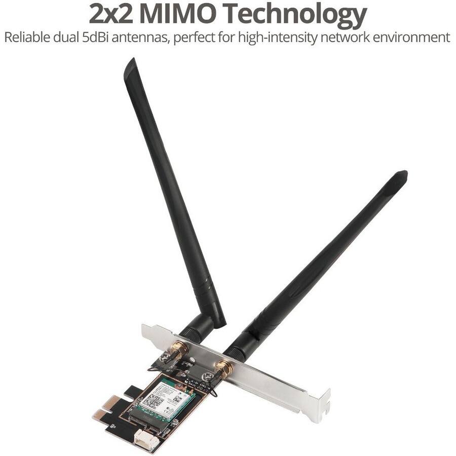 2x2 MIMO Technology  
Reliable dual 5dBi antennas, perfect for high-intensity network environment