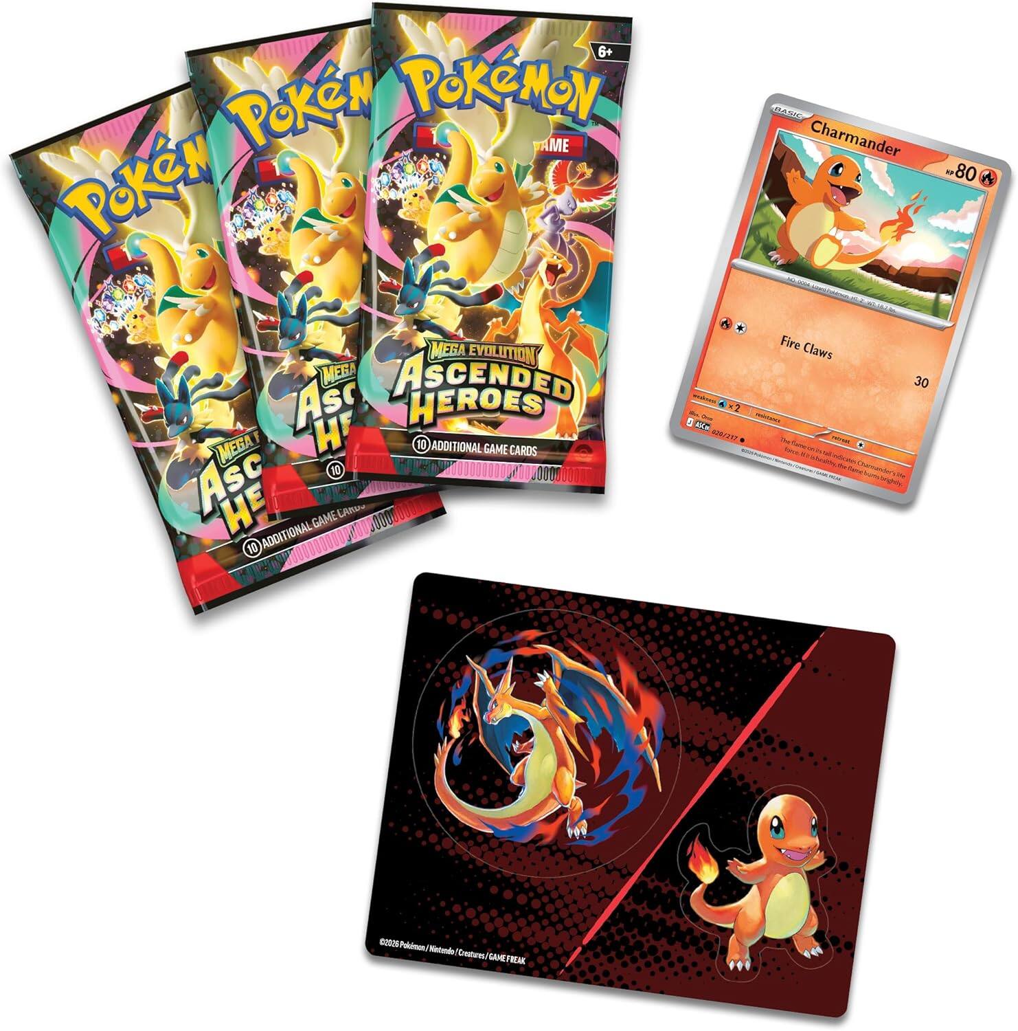 6+ Pokémon Game Pokémon Ascended Heroes Mega Evolution 10 Additional Game Cards Charmander #80 Fire Claws 30