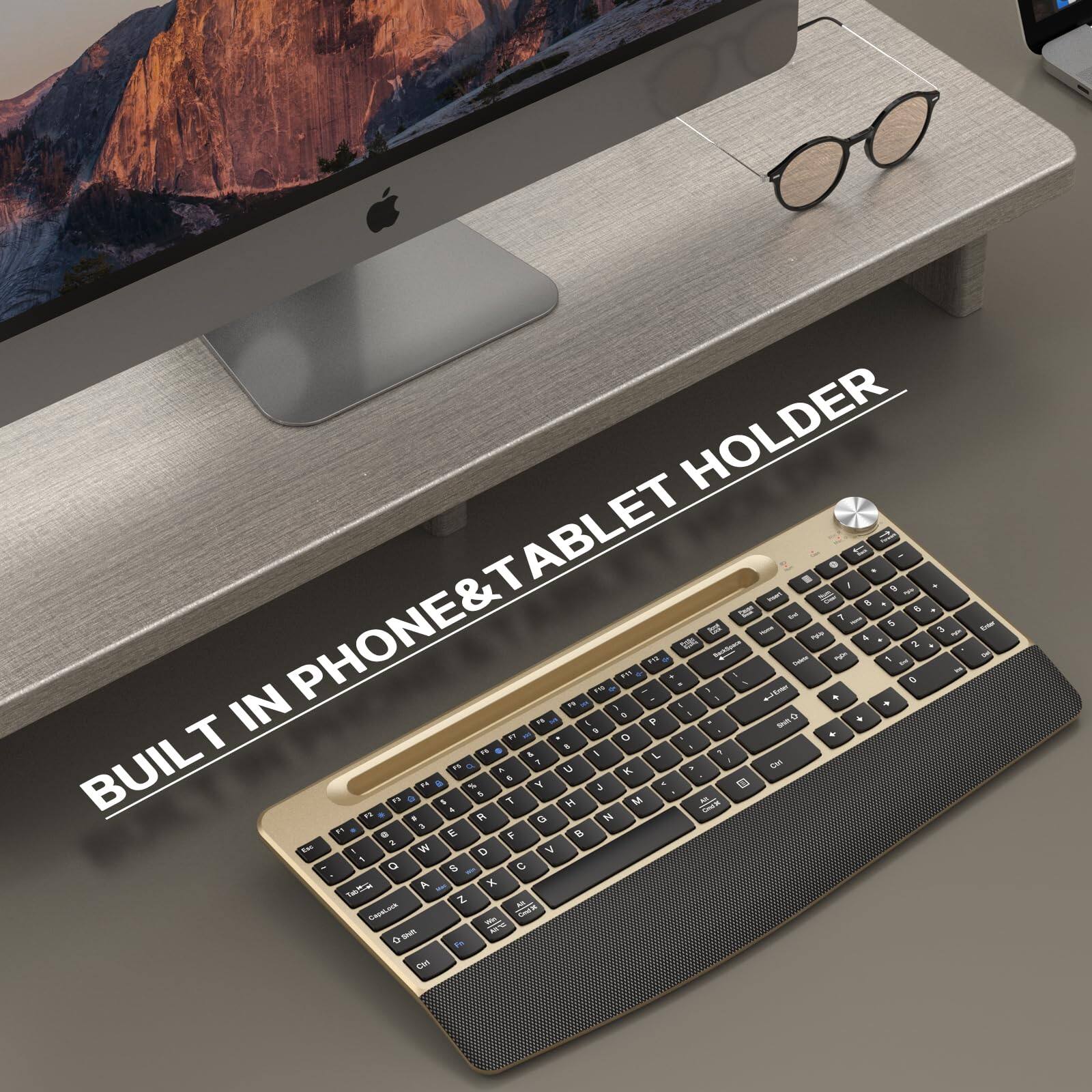 BUILT IN PHONE & TABLET HOLDER