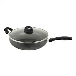 Oster - Clairborne 12 Inch Aluminum Sauté Pan with Lid in Charcoal Grey - Gray