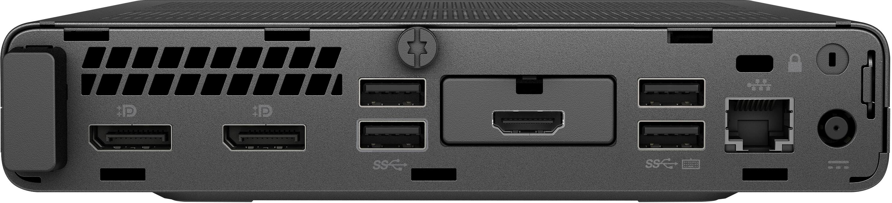 Alt View 3. HP - EliteDesk 800 65W G4 Intel Core i5-8500 3 GHz 8 GB DDR4 256 GB SSD Intel UHD Graphics 630 Windows 11 Pro Desktop Mini - Black.