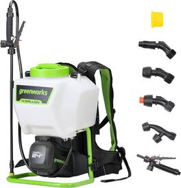 Greenworks - 24V Backpack Sprayer 4 Gallon, Backpack Sprayer for Weeding, Spraying, Cleaning, Tool Only - Green