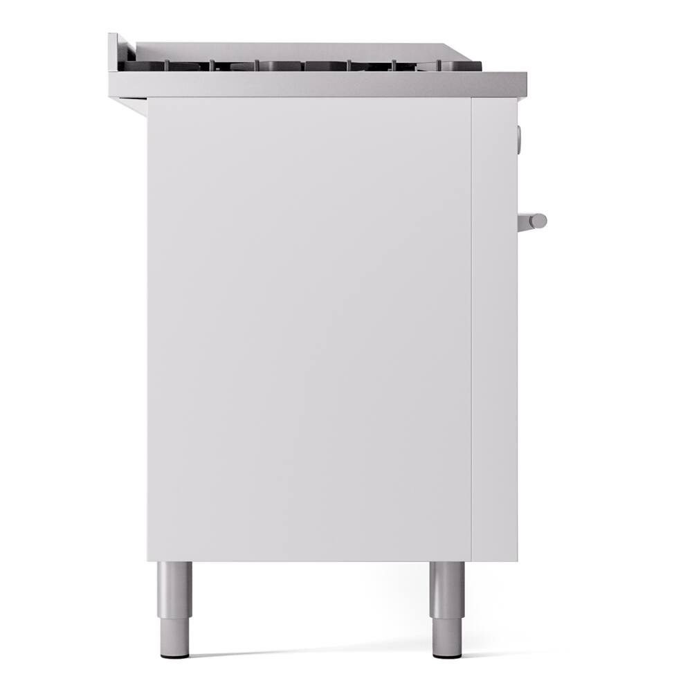 Alt View 8. ILVE - ILVE Professional Plus II Series 60 in. Dual Fuel Range with 7 Sealed Burners + Griddle (Natural Gas, Satin Trim) - White.